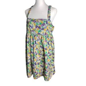 FINAL SALE Zara Colorful Floral Print Babydoll Mini Dress Size Large